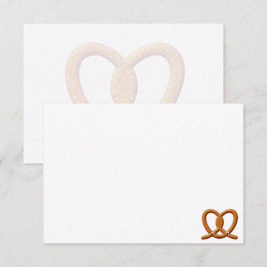 Cute Pretzel Drawing Blank ノートカード (正面/裏面)