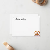 Cute Pretzel Drawing Custom Just a Note ノートカード (正面/裏面インサイチュ)
