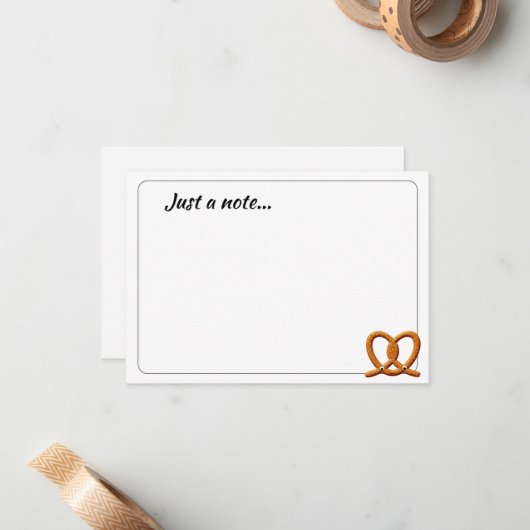 Cute Pretzel Drawing Custom Just a Note ノートカード (正面/裏面インサイチュ)