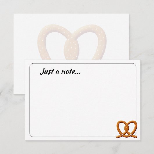 Cute Pretzel Drawing Custom Just a Note ノートカード (正面/裏面)