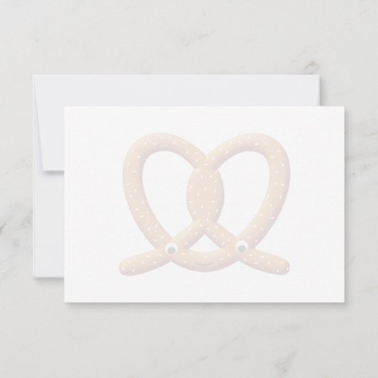 Cute Pretzel Drawing Lined Monogram Personalized ノートカード (裏面)