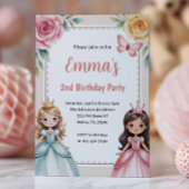 Cute Princess 2nd Birthday Party 招待状