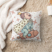 Cute Princess Astronaut Baby Rocket Space Art クッション (ブランケット)