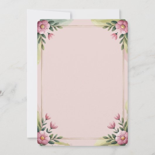 Cute Princess Fairy Birthday Party 招待状 (裏面)