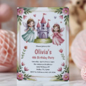 Cute Princess Fairy Birthday Party 招待状