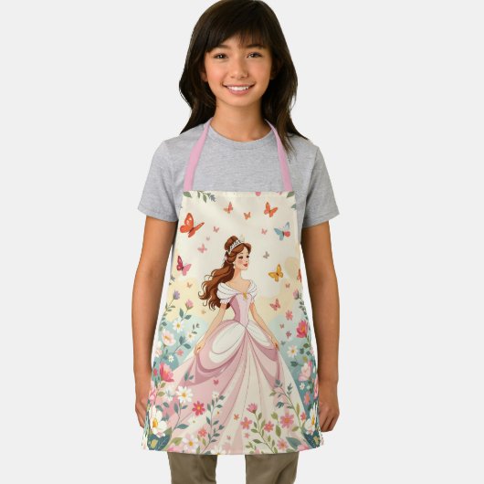 Cute princess with butterflies エプロン (インサイチュ)