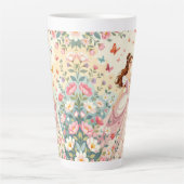 Cute princess with butterflies カフェラテマグ (正面)