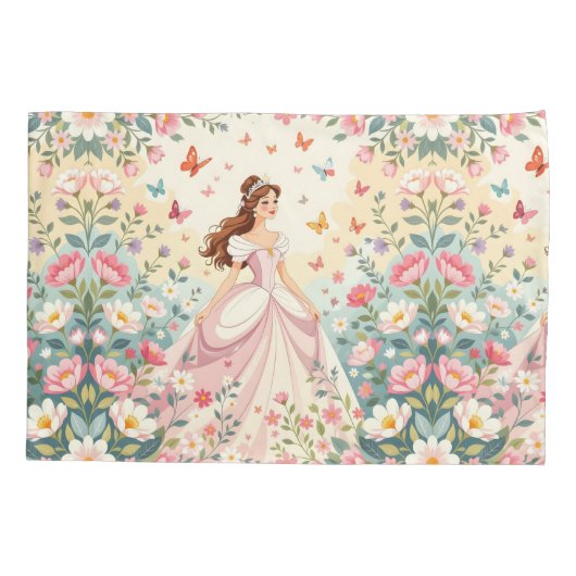 Cute princess with butterflies 枕カバー (裏面)
