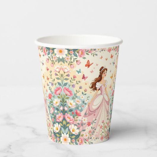 Cute princess with butterflies 紙コップ (裏面)