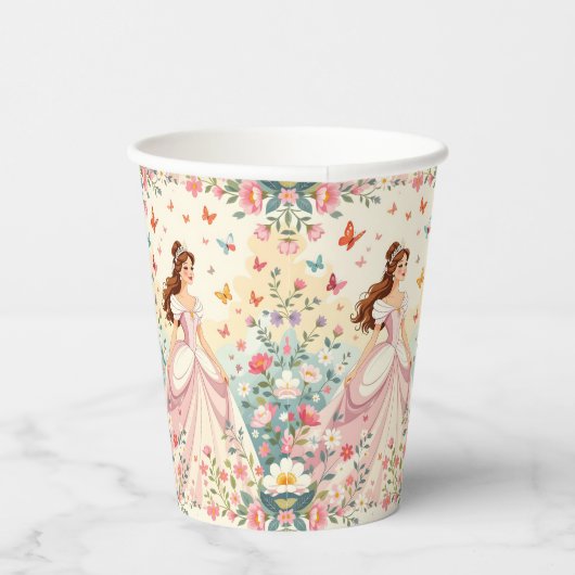 Cute princess with butterflies 紙コップ (右)