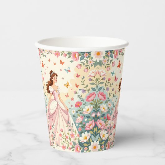 Cute princess with butterflies 紙コップ (正面)