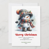 Cute printable funny snowman classic Xmas card シーズンカード (正面)