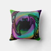 Cute Psychedelic Colorful Bat Throw Pillow  クッション (裏面)