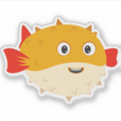 Cute pufferfish sticker シール (正面)