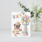 Cute Pug Digital Download Party Invitation 招待状 (スタンド正面)
