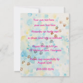 Cute Pug Digital Download Party Invitation 招待状 (裏面)