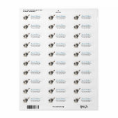 Cute Pug Dog Butterfly Wonder Return Address ラベル (フルシート)