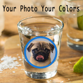 Cute Pug Dog Lover Photo Blue Stocking Stuffer  ショットグラス