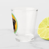 Cute Pug Dog Lover Photo Orange Stocking Stuffer  ショットグラス (右)