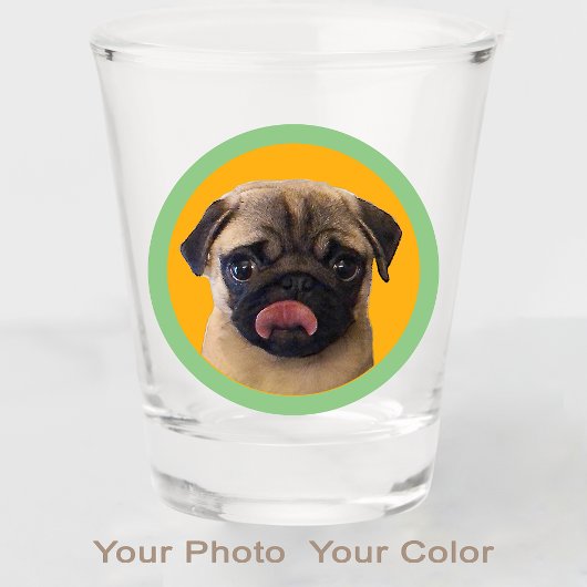 Cute Pug Dog Lover Photo Orange Stocking Stuffer  ショットグラス