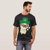 Cute Pug Dog St Patrick s Day  Dog St Patrick s Ha Tシャツ (正面フル)