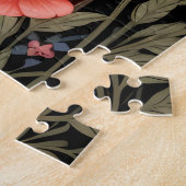 Cute Pug Elegant Colorful Floral ジグソーパズル (側面)