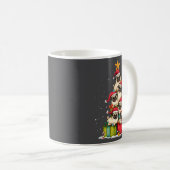 Cute Pug Le Dog Christmas Tree Xmas Hat Long Sleev コーヒーマグカップ (正面右)