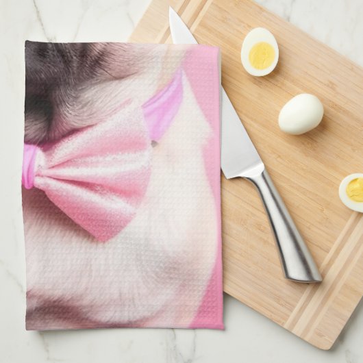 Cute Pug Lover Kitchen Towel キッチンタオル (四つ折り)