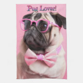 Cute Pug Lover Kitchen Towel キッチンタオル (縦)