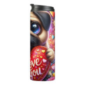 Cute Pug Puppy Love Heart タンブラー (回転右)