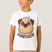 Cute Pugtato Funny Pug Potato Pun Kawaii Kids T-Sh Tシャツ (正面)