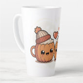 Cute Pumpkin Couple Mugs カフェラテマグ (左アングル)