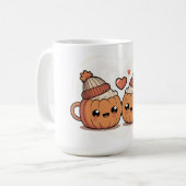 Cute Pumpkin Couple Mugs コーヒーマグカップ (正面左)
