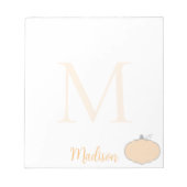 Cute Pumpkin Custom Name Initial  ノートパッド (正面)