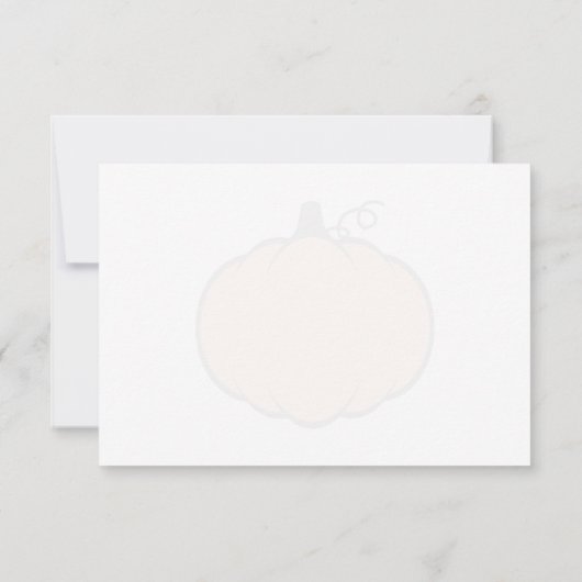 Cute Pumpkin Drawing Custom Monogram Lined ノートカード (裏面)