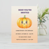 Cute Pumpkin Halloween Birthday Invitation | Kids 招待状 (スタンド正面)