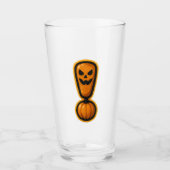Cute Pumpkin Halloween Exclamation Mark Glass タンブラーグラス (正面)