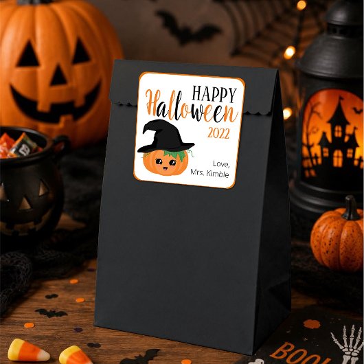 Cute Pumpkin Halloween Gift Sticker & Labels スクエアシール