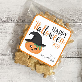 Cute Pumpkin Halloween Gift Sticker & Labels スクエアシール