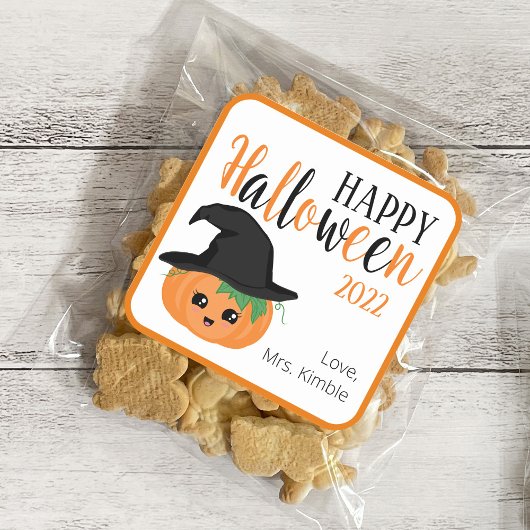 Cute Pumpkin Halloween Gift Sticker & Labels スクエアシール