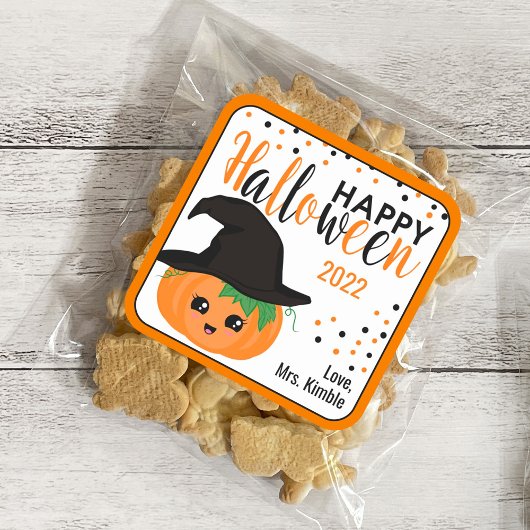 Cute Pumpkin Halloween Gift Sticker & Labels スクエアシール
