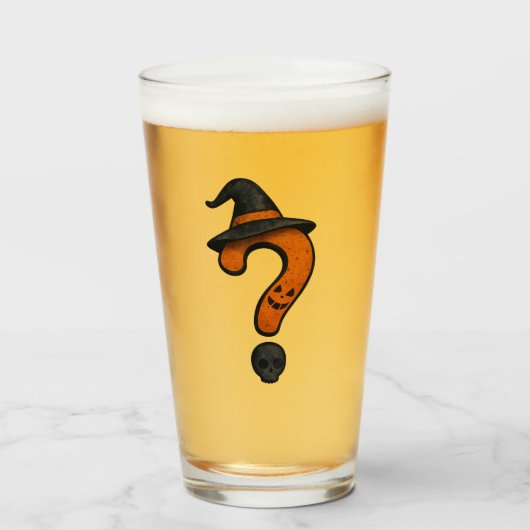 Cute pumpkin Halloween question mark glass. タンブラーグラス (ドリンク正面)