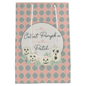 Cute Pumpkin–Happy Halloween ミディアムペーパーバッグ (裏面)