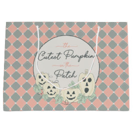 Cute Pumpkin–Happy Halloween ラージペーパーバッグ