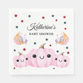 Cute Pumpkin Is On The Way | Halloween Baby Shower スタンダードランチョンナプキン