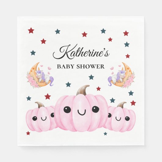 Cute Pumpkin Is On The Way | Halloween Baby Shower スタンダードランチョンナプキン (正面)
