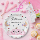 Cute Pumpkin Is On The Way | Halloween Baby Shower ペーパープレート (パーティー)