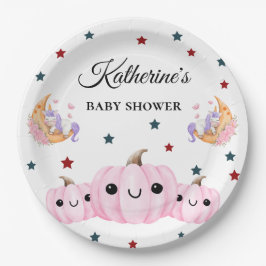 Cute Pumpkin Is On The Way | Halloween Baby Shower ペーパープレート