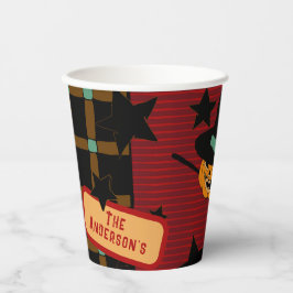 Cute Pumpkin Orange Retro Jack-o’-Lantern Witch  紙コップ