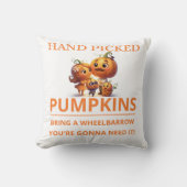 Cute Pumpkin Patch Kids Hand Picked Pumpkins Throw クッション (正面)